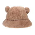 thumbnail image 1 of Gorro de invierno de felpa con orejas de oso para mujer y niña, ideal para exteriores, 1 of 7