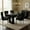 1 Table and 6 Black Chairs, variant on Sumdeal 5-Piece Dining Set, 64.5 in Black Dining Table with 4 Black Velvet Chairs