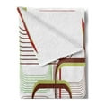 thumbnail image 2 of Modern Soft Flannel Fleece Blanket, Geometric Contemporary Wavy Lines with Abstract Shapes Designs Art Image, Cozy Plush for Indoor and Outdoor Use, 50" x 70", Khaki Burgundy White, by Ambesonne, 2 of 5