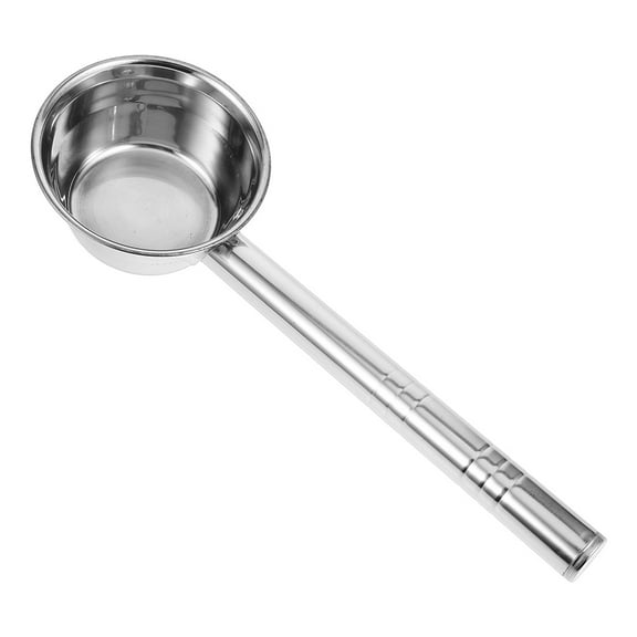 Raindrops Stainless Steel Water Ladle With Long Handle 14 CM Bath Water Ladle Dipper For Bathroom Hair Washing Long Water Scoop Garden Watering Long Ladle Kitchen Ladle