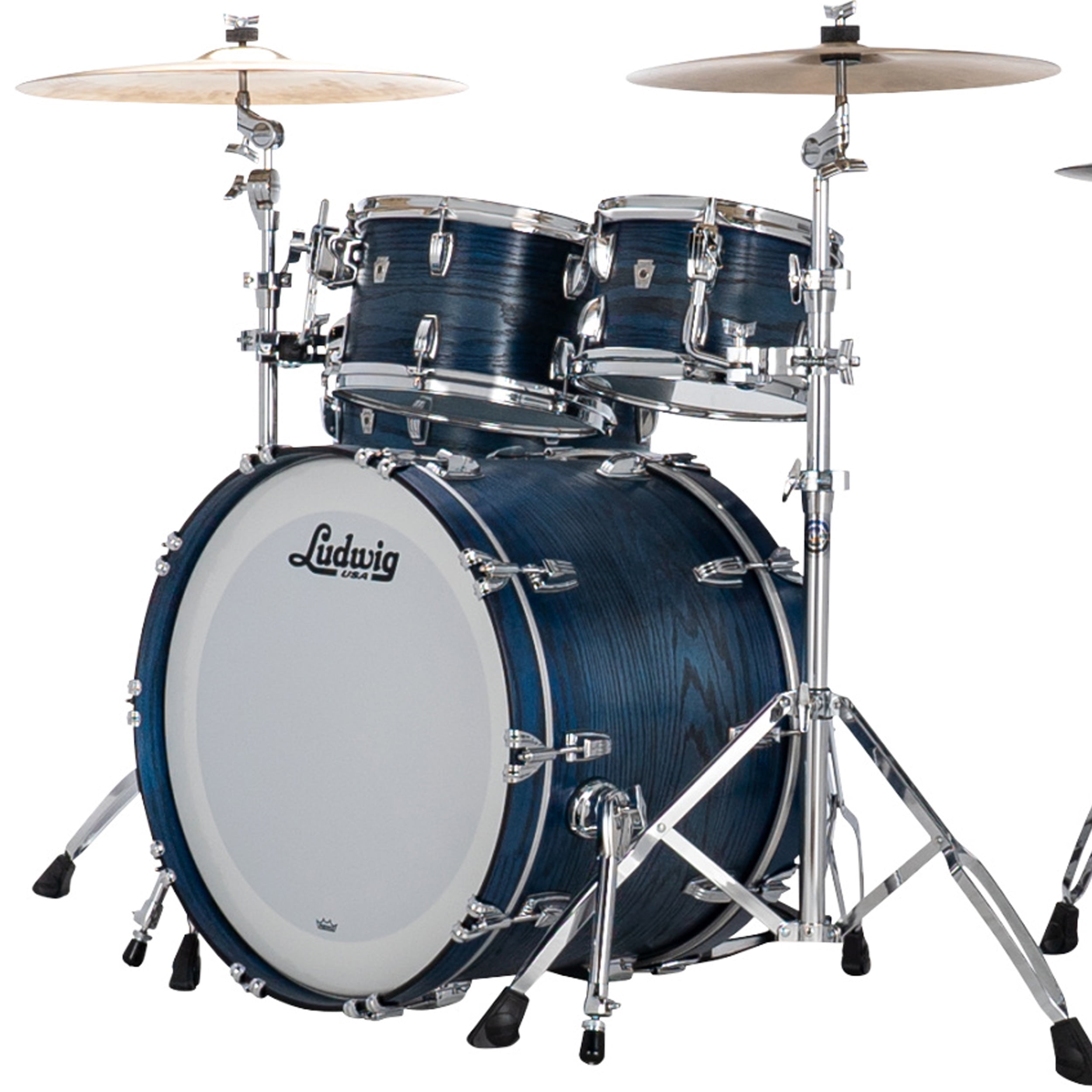 Ludwig Classic Oak 4-Piece Studio Drum Set with 22" Bass Drum, Blue Burst