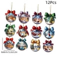 thumbnail image 3 of Qwtwty 12 Pcs Vintage Christmas Ornaments Set, Shatterproof Christmas Wooden Hanging Pendants with Gift Box Packaging for Home Holiday Party Decor, 3 of 7