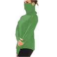 thumbnail image 3 of Feancey Fishing Shirts with Face Mask for Women Plus Size Long Sleeve SPF UPF 50 + Sun Shirt Rash Guard Hiking Gear Cooling Ice Silk Athletic Tops Green XXXXXL, 3 of 8