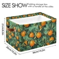 thumbnail image 4 of Yayeee 2 Pack Canvas Storage Basket with Handles for Shelves Fabric Bins Closet Organizer, Orange Tree Pattern, 4 of 8