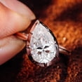 thumbnail image 2 of solitaire jewels 2.25CT Bezel Set Pear Moissanite Engagement Ring For Women, 14K Rose Gold, 2 of 7