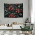 thumbnail image 2 of ONETECH  Red Rose Wall Blanket Tapestries Black Mandala Floral Pattern Tapestry 3D Flower Wall Hanging for Bedroom Living Room Microfiber Home Wall Decoration, 2 of 7