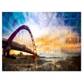 thumbnail image 2 of Color Red Bridge Sunset Taiwan - Modern Seascape Canvas Artwork, 2 of 3
