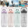 thumbnail image 3 of Hands DIY 2000ml Water Bottle with Bounce Lid and Scale Large Capacity Water Jug Portable Drinking Bottle with Straw Sport Drink Mug for Travel Outdoor Home Office Use, 3 of 9