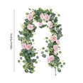 thumbnail image 3 of Guirnalda Artificial de 1,8 M con Flores, 7 Rosas Blancas, Guirnalda Floral para Centro de Mesa de Boda, Fiesta, Decoración de Camino de Mesa, 3 of 6