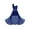 Navy Blue, variant on Kids Girls One Shoulder Long Romper Floral Lace Shiny Sequin Dance Dress A Lavender 6