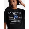 thumbnail image 4 of No Boundaries Boxy Cropped Graphic Tee, Women's and Women's Plus XXS-4X, 4 of 5
