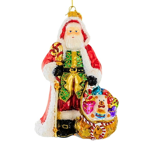 Huras Family 7.25In Burlington Santa, Glass, Hand-Painted Keepsake Hf929