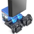 thumbnail image 1 of navor Support de Refroidissement Vertical Multifonction Compatible avec PS4/ PS4 Slim/ PS4 Pro, Chargeur de Manette PS4 avec Rangement pour 12 Jeux, 1 of 6