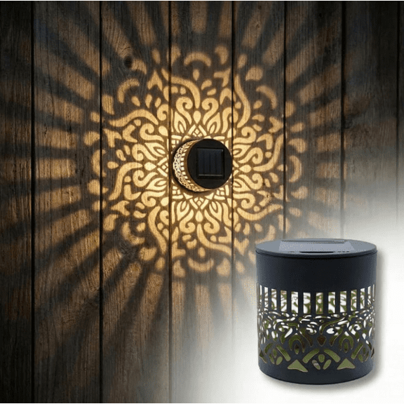 2026 Decorative Solar Mandala Lights Outdoor, Metal Solar Powered Fence Deck Step Wall Lights, Waterproof Mandala Solar Lights for Garden Fence Post Patio Backyard Decorative Lighting Colorful-1PC