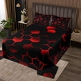 thumbnail image 2 of Erosebridal Gradient Honeycomb Coverlet Set King,Neon Geometry Bedding Set,Boys Room Decorative,3-Piece, 2 of 5