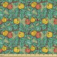 thumbnail image 2 of Summer Sofa Upholstery Fabric by the Yard, Apple Tree Fruit Leaves Branch Spring Growth Rural Yard Agriculture, Decorative Fabric for DIY and Home Accents, Turquoise and Multicolor by Ambesonne, 2 of 5