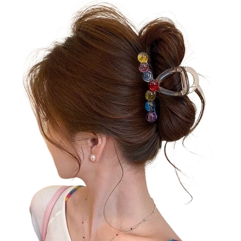 Cute colorful ball hair clips for women, fashionable shark clips, hair accessories suitable for daily wear