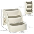 thumbnail image 3 of PawHut Foldable Pet Stairs 3-Step for Small Dogs w/ Non-slip Treads, Cream, 3 of 10