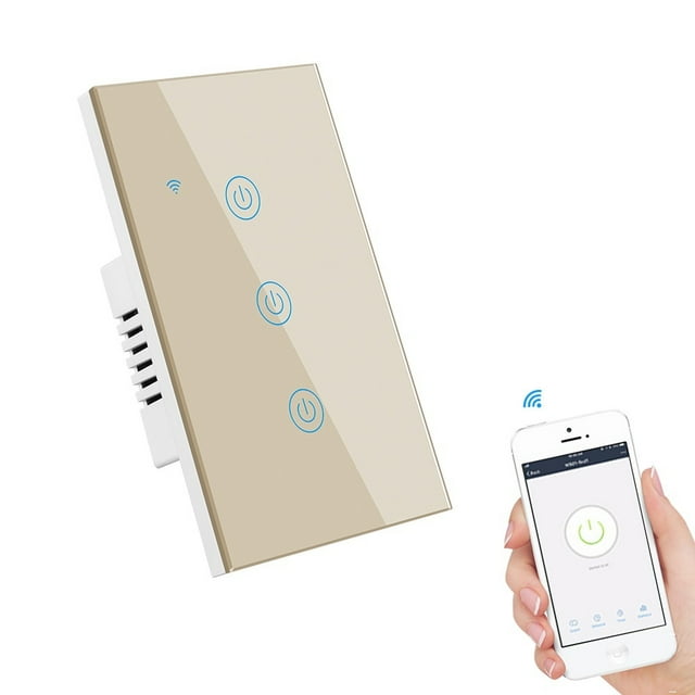 Smart Switch Tuya Control Voice Control WiFi Smart Home Touch Switches Need Neutral Temperature Remote Controller Mobile Phone APP ,Easily DIY