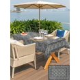 thumbnail image 4 of Outdoor Tablecloth with Umbrella Hole and Zipper, Blue Boho Rectangle Table Cloth 54x80 Inch Waterproof Tablecloth, Vintage Ethnic Tribe Abstract Art Floral Picnic Table Cover for Patio Camping, 4 of 7
