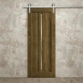 thumbnail image 3 of Modern Barn Door 18 x 80 inches | Ego 5014 Marble Oak | 6.6FT Silver Rail Track Heavy Hardware Set | Solid Panel Interior Doors, 3 of 5