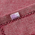 thumbnail image 4 of Violet Linen Hem Stitch Border Pattern, Polyester, Non-Stain, Spill-Proof and Water Resistance, Cranberry, 68 Inch by 108 Inch, Seats 8 to 10 people, Rectangle, 4 of 6