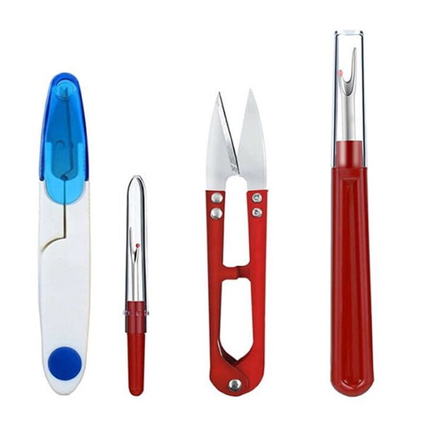 Advancent Paquete de 4 tijeras desgarradoras de costuras metálicas, desgarrador de puntadas, juego de removedor de hilos, Kit de bordado, De coser