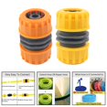 thumbnail image 4 of 8-Pack Garden Hose Quick Connector Set, 1/2 Inch Double Hose Repair Couplings, ABS Plastic, for Irrigation, Car Wash, Yellow & Orange, 4 of 5