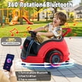 thumbnail image 5 of East doll 12V Electric Ride on Toy, Push Car for Toddler with Remote Control, 360°Spin, 5-Point Safety Belt, 1.3-2.5MPH, Music, Horn, Kids Ride On Toy Ages 1-3, Red, 5 of 9