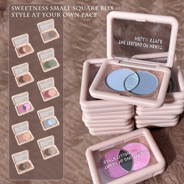3 Colors Blue Rose Pink Eye Shadow Palette Pearly Matte Earth Color Eyeshadow Pallete Shiny Sequins Eye Pigments Lasting Makeup03 He Qiyong unisex