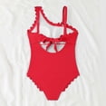 thumbnail image 6 of NMMUED One Shoulder One Piece Swimsuit Women Scalloped Bathing Suit Cutout 1 Piece Slimming Full Coverage Swim Suit Red XXL, 6 of 7