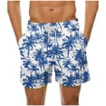 thumbnail image 1 of Beach Shorts for Men with Drawstring Waistband and Side Pockets, Polyester-Spandex Blend, Deep Blue, Size S, 1 of 4