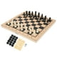 thumbnail image 5 of Tablero de ajedrez interactivo portátil plegable 3 en 1 de madera, damas y backgammon, 24 x 24 cm (9,4 x 9,4 pulgadas), 5 of 14