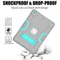 thumbnail image 6 of ELEHOLD Rugged Hybrid Case for iPad 9th/8th/7th 10.2"  2021/2020/2019, Tri-Layers Hard PC Soft Silicone Hidden Kickstand Anti-Scratch Shockproof Heavy Duty Case for Kids Men Women,Gray+Mint, 6 of 6