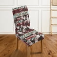 thumbnail image 2 of COEQINE Dining Room Chair Cover Set of 2, Stretchable Slipcover Machine Washable for Furniture Protection, Universal Fit for Most Dining Chairs, American Tribal Cow Print Red, 2 of 7