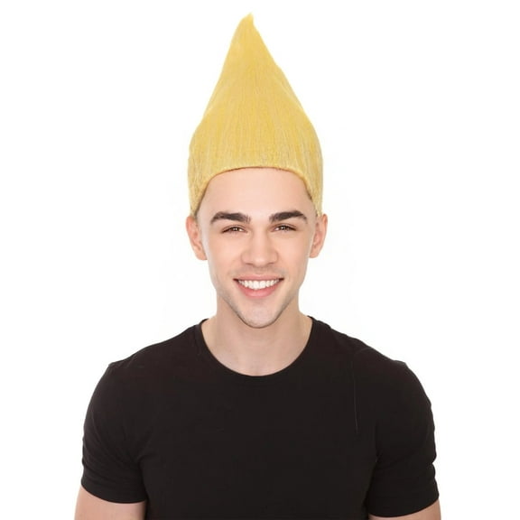 HPO Teen’s Unisex Yellow Straight Troll Wig – Cosplay & Halloween Wig with Premium Breathable Capless Cap