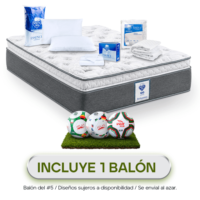 Colchón Queen Size + Almohada + Protector + Sabanas Spring Air Sleeper
