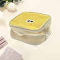 thumbnail image 3 of Unique Bargains 1 Pc Square Bean Eye Makeup Bag for Travel Vacation Yellow Nylon Mesh, 3 of 5