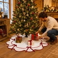 thumbnail image 2 of Christmas Tree Skirt Wavy Plush Christmas Tree Rug with Bow Ribbon, Fluffy Holiday Tree Base Cover for Indoor Home Decor 1Pcs White L, 2 of 2