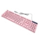 thumbnail image 4 of Teclado para juegos USB redondo 104 teclas retroiluminadas ergonómicas pies plegables teclas multimedia teclado con cable para computadora portátil de escritorio rosa, 4 of 5