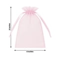 thumbnail image 3 of Efavormart 100 Pack Pink Organza Drawstring Gift Bags, 6" x 9" – Wedding Party Favor Bags, 3 of 3