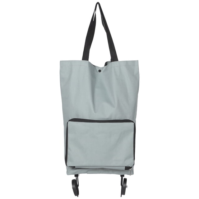 HINTRMENT Chariot Roulant Pliable avec Roues Sac de Chariot Gris 1 Ensemble