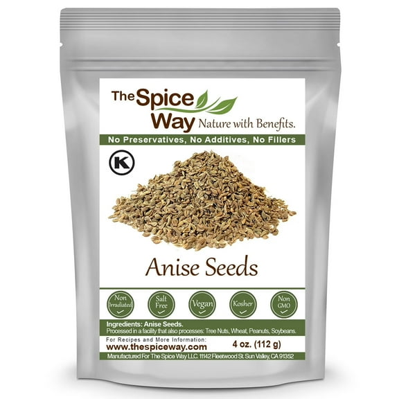 The Spice Way Whole Anise Seeds - Whole Spice, Middle Eastern, Mediterranean, and Asian Cuisines - 4 oz.