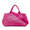 Unisex Pre-Owned Authenticated Prada Canapa Logo Satchel Canvas Fabric Pink