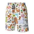 thumbnail image 5 of Kll Animal Cartoon Style Men'S Casual Summer Beach Shorts Hawaiian Shorts With Pockets-X-Large, 5 of 9