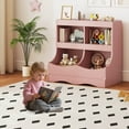 thumbnail image 4 of Costway Toy Storage Organizer for Toys & Books 4-Cubby Kids Bookcase for Children's Room Pink, 4 of 10