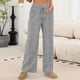 thumbnail image 2 of Amzcrzy Pantalones Mujer A Rayas Informales Cintura Alta Cordón Elástico Tipo Bóxer Cómodos Holgados Anchos Con Bolsillos Tallas S-2XL Negro, 2 of 9