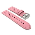 thumbnail image 2 of Bandini Mens Leather Rally Strap - Breathable Perforated Racing Watch Band - Replacement Racer Rally Band for Classic and Smart Watch - Pink 18mm Watch Band, 2 of 5