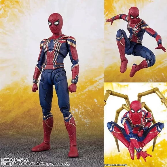 Spider Iron Action Figure Model Movable Replaceable Box Set, 15cm PVC