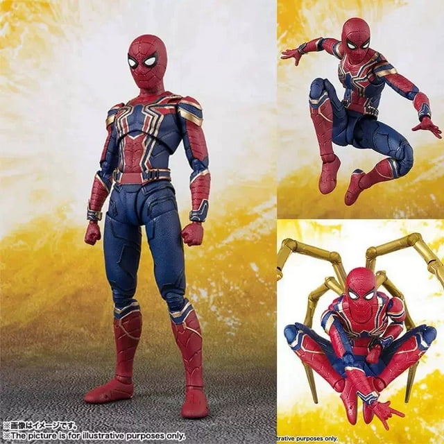 Spider Iron Action Figure Model Movable Replaceable Box Set, 15cm PVC